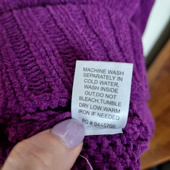 Show Me Your Mumu Hug Me Oversized V Neck Sweater in Purple Ultraviolet Knit - Picture 8 of 10